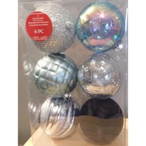 Ashland Iridescent, Blue, Silver & Purple 4.75" Shatterproof Ball Ornaments New